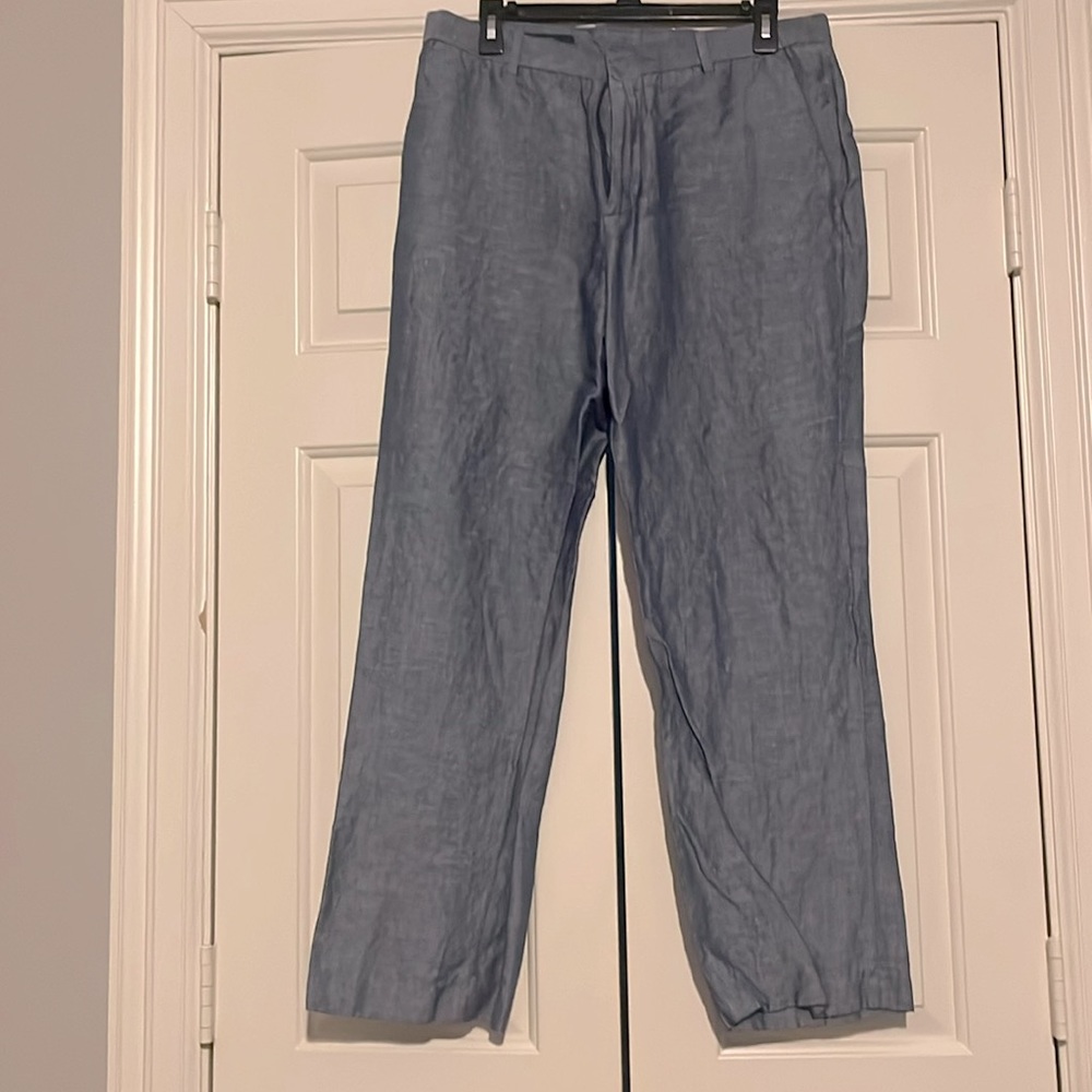 Perry Ellis Light Blue Linen Blend Men's Pants